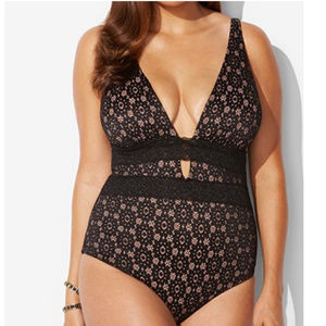 Nwt Peekaboo Plunge Lace Swimsuits For All One Piece jackson